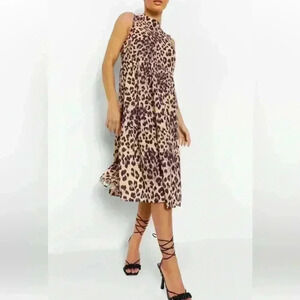 Siren Lily leopard print tiered dress. Size small.